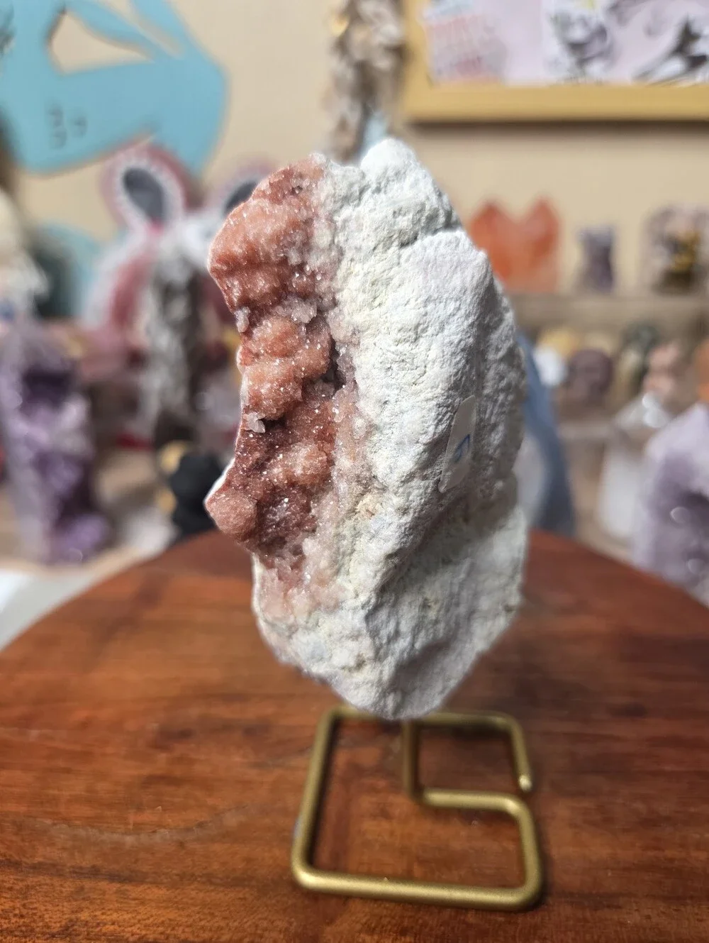 Pink Amethyst Freeform On GoldStand 3 In (Emotional Healing)
